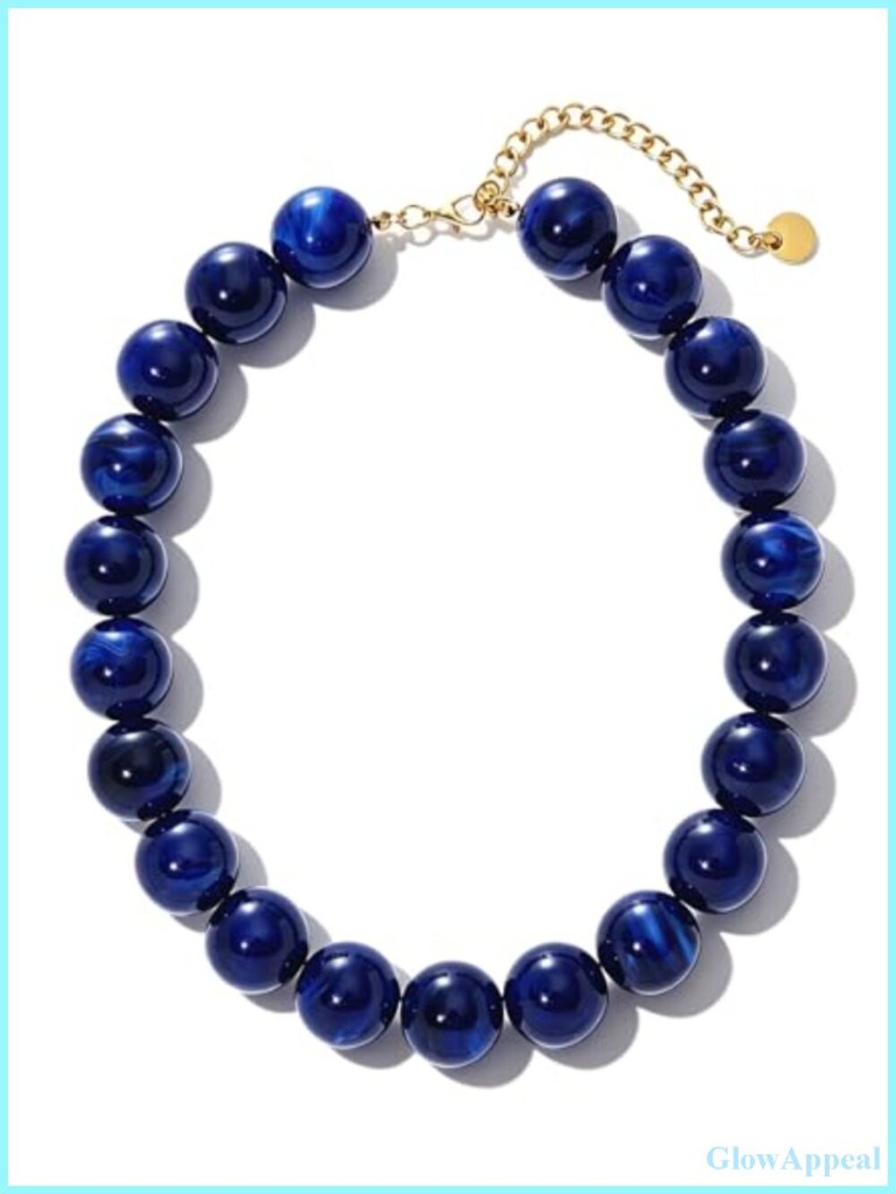 Chunky Beaded Choker Necklace 20mm Acrylic Adjustable Statement Boho